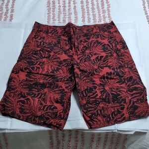Chlorophylle Red and Black Patterned Shorts